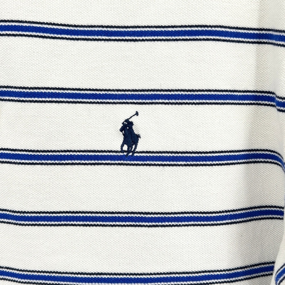 Polo Ralph Lauren Polo Shirt Mens Classic Preppy Golf Striped Logo Blue Large - Picture 6 of 8